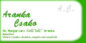 aranka csako business card